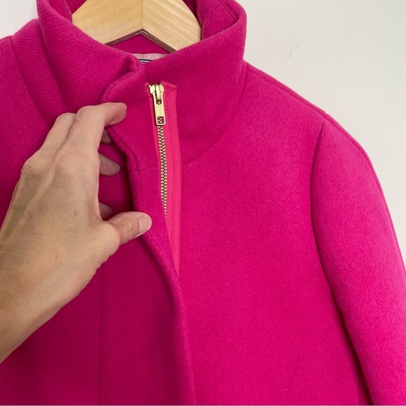 J. Crew Bright Pink City Cocoon Coat Wool trending preppy - Picture 8 of 13